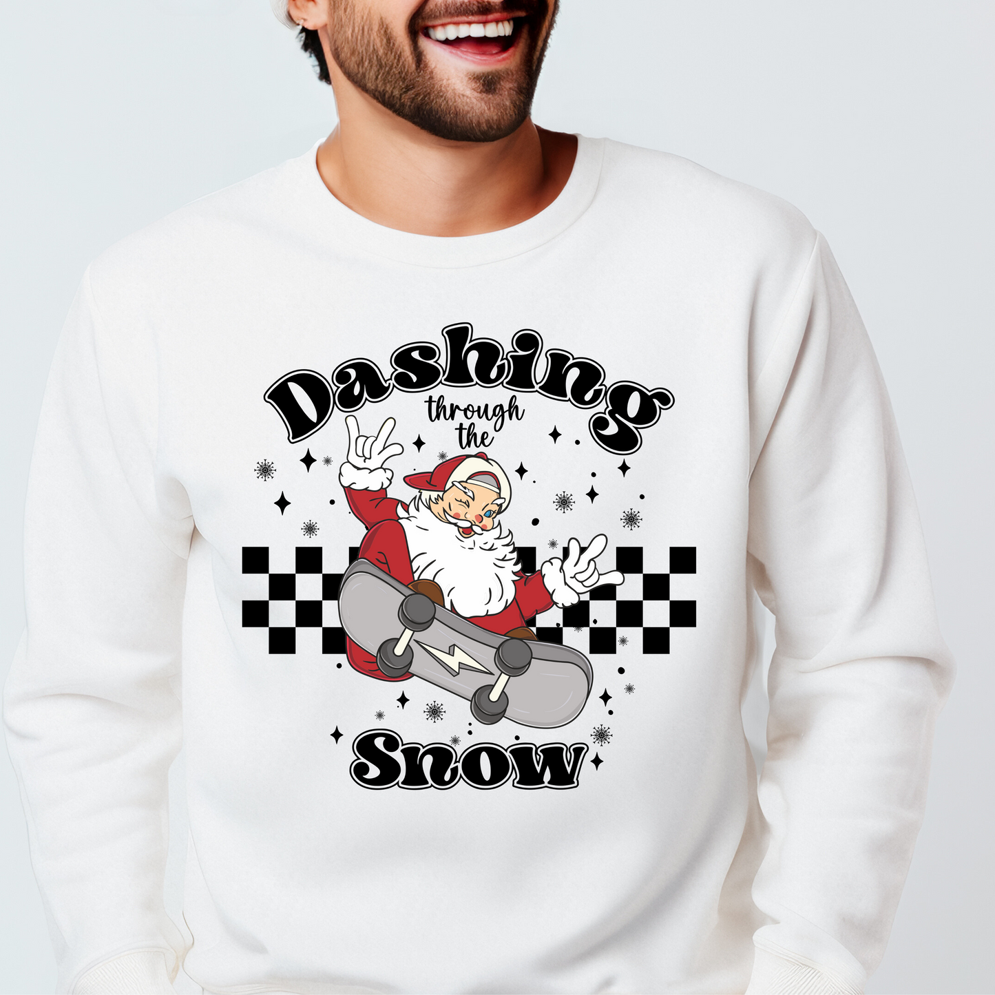 Skating Santa crewneck sweatshirt