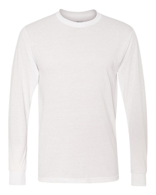 Custom 100% poly cotton feel white tee (Short and Long Sleeve options)